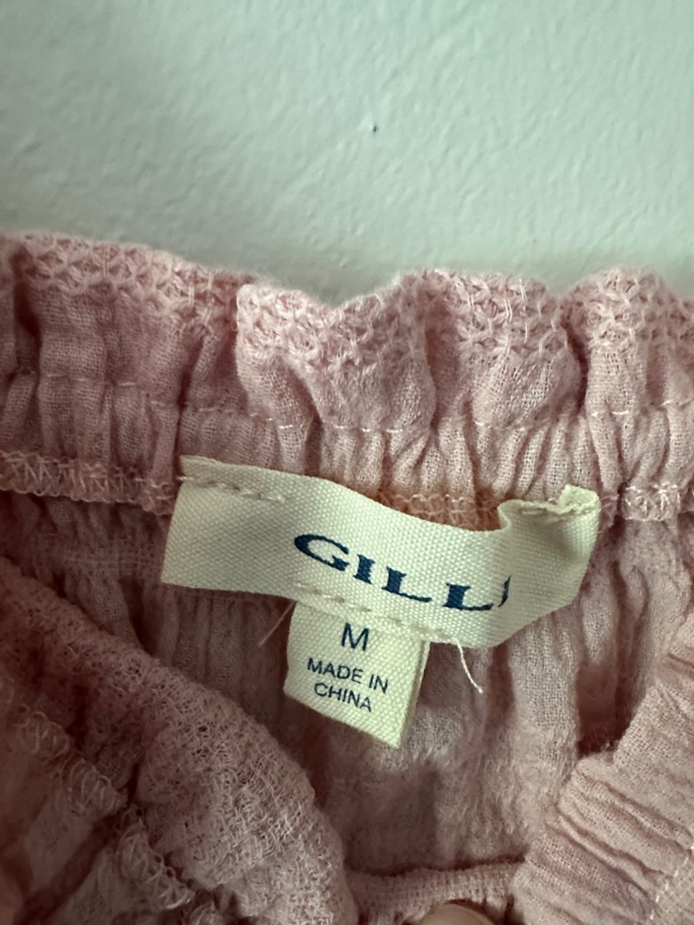 Gilli Dusty Pink Smocked Peplum Blouse - Picture 6 of 7